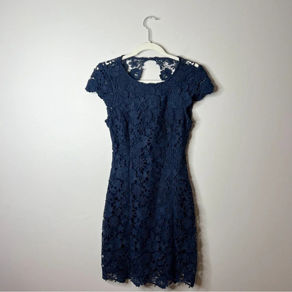 Lulus Romance Language Navy Blue Backless Lace Dress - Picture 3 of 11